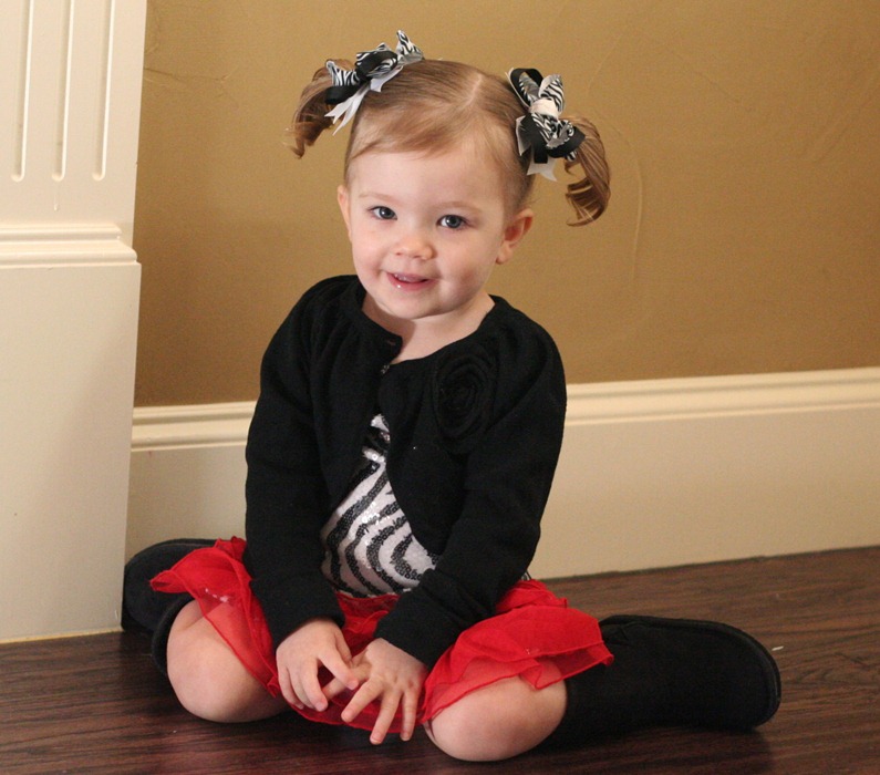 Rose's 2nd birthday outfit and picture before going to Target for party pictures