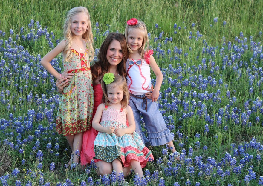 Bluebonnets pond girls mommy mo picture