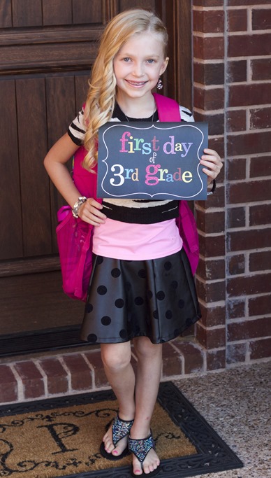 first day of 3rd grade for noelle