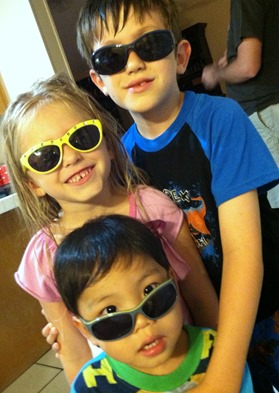 Ebert kids in Florida wearing glasses