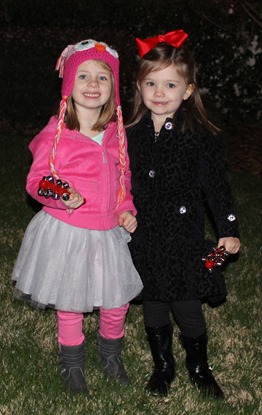 Katie and Rose Christmas caroling with the Ladwig family