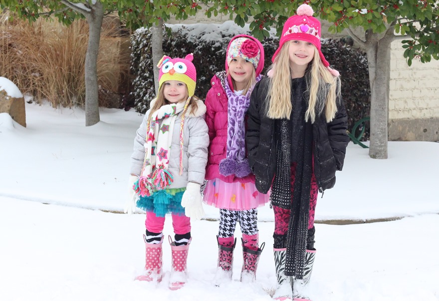 snow day pond girls sister picture