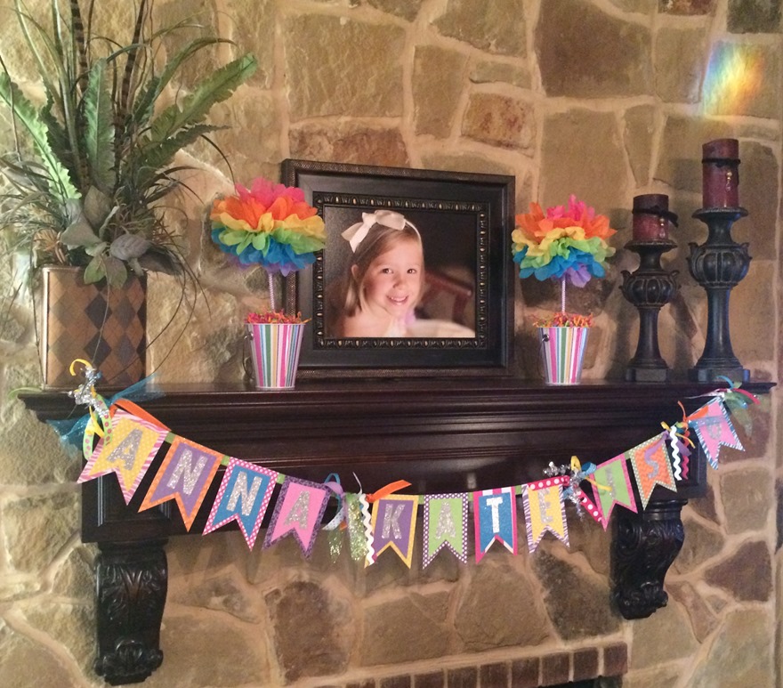 Anna Kate is 6 birthday banner for the mantle paper crafts DIY I'm one crafty Mama