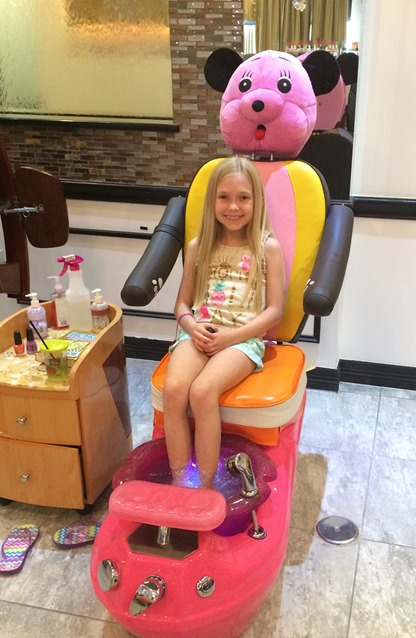 pedicure on Noelle's 9th birthday