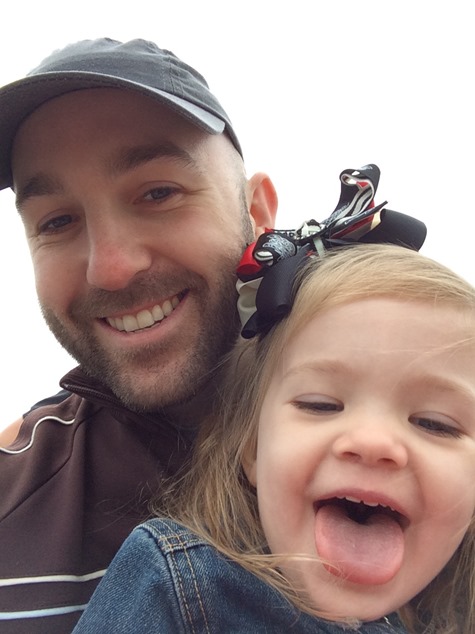 mike and rose sticking out her tongue