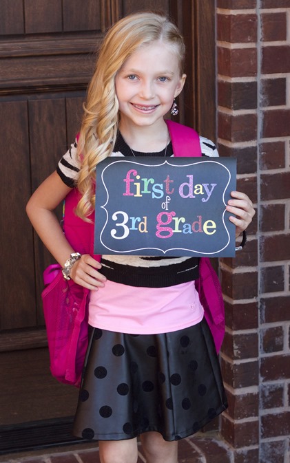 first day of 3rd grade for noelle