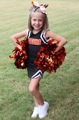 Tigers Tiger cheer cheerleader first game high